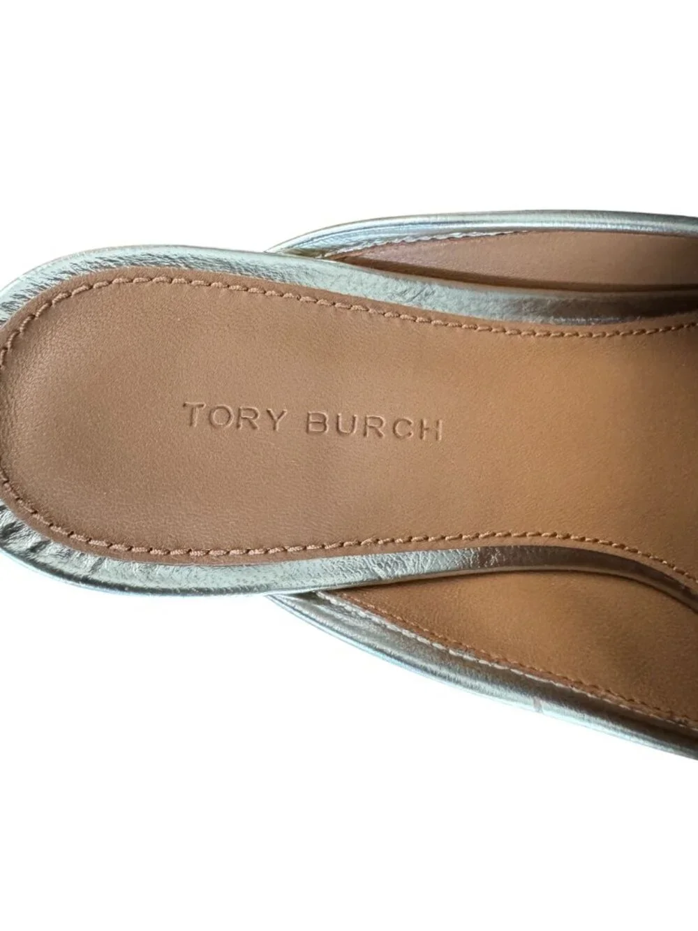 Tory Burch Mini Benton Loafer Slide In Spark Gold Leather, Size 6M WORN ONCE - Picture 8 of 12